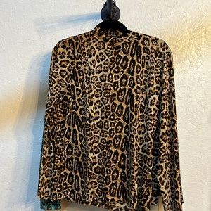Sterling Kreek Mesh Leopard Layering Top